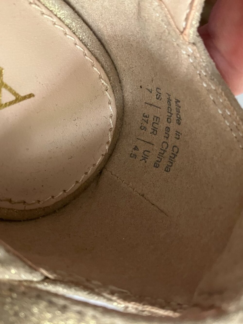 Firm Aldo Lace Up Open Stilettos Size 7 Gold Leather Upper - Picture 9 of 9
